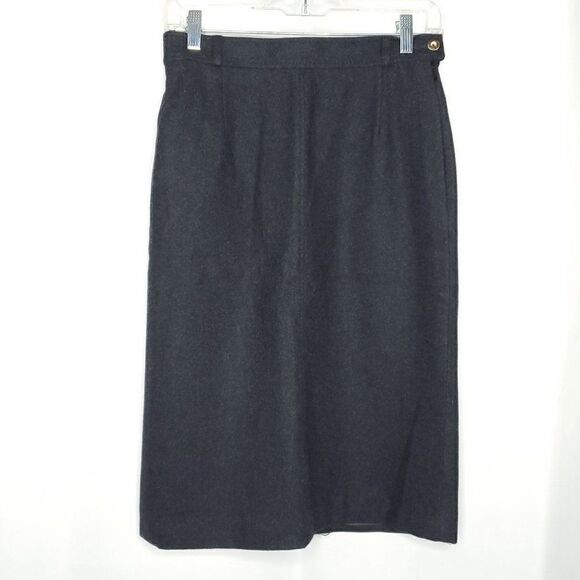 Lodenfrey Austria Wool Straight Pencil Skirt Sz 6 EU 38 Charcoal Gray - Picture 1 of 5